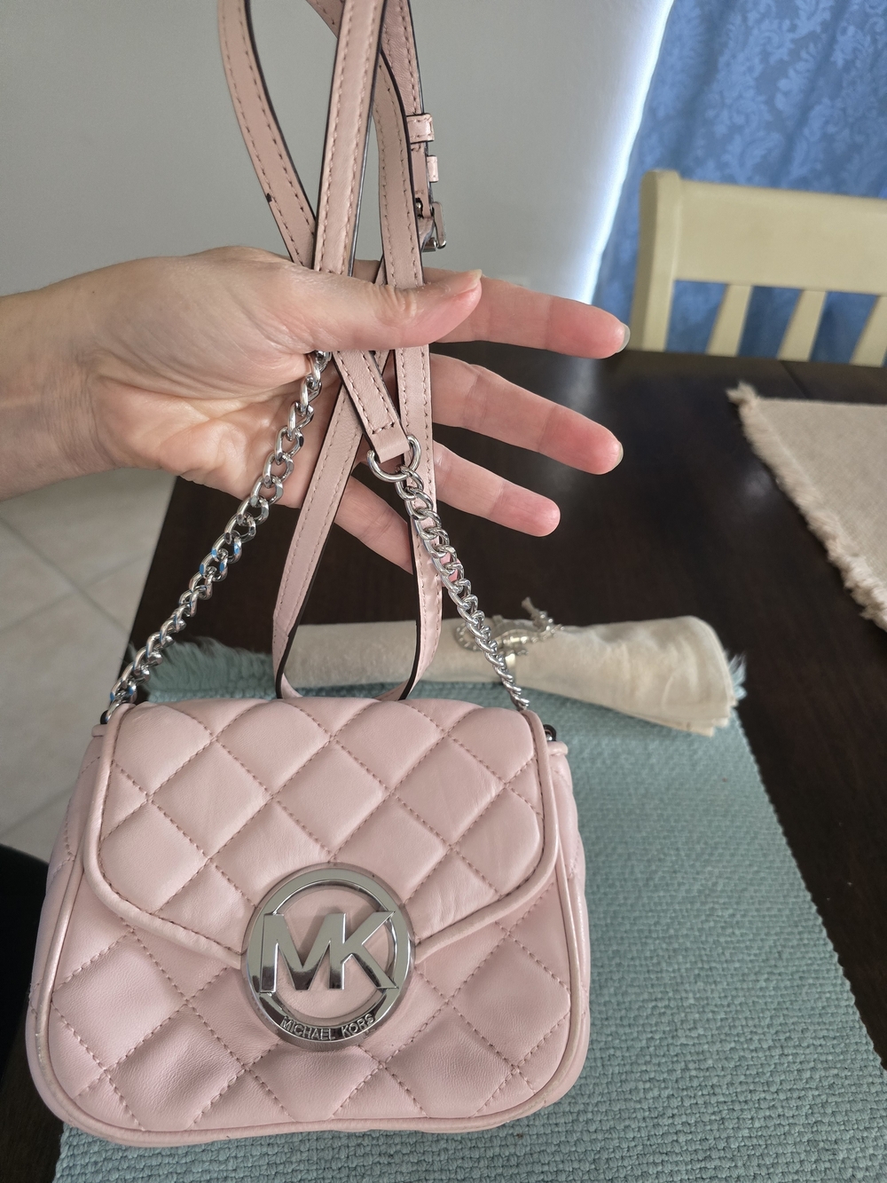 MICHAEL KORS Pink Quilted Crossbody Bag